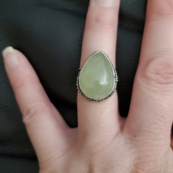 New Moss Prehnite 925 Silver Ring. - Picture 11 of 12
